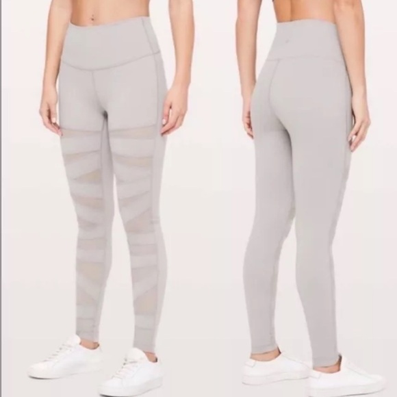 Lululemon Wunder Under Pant (High-Rise) *Tech Mesh 28" Dark Chrome Leggings  6 - Picture 2 of 11